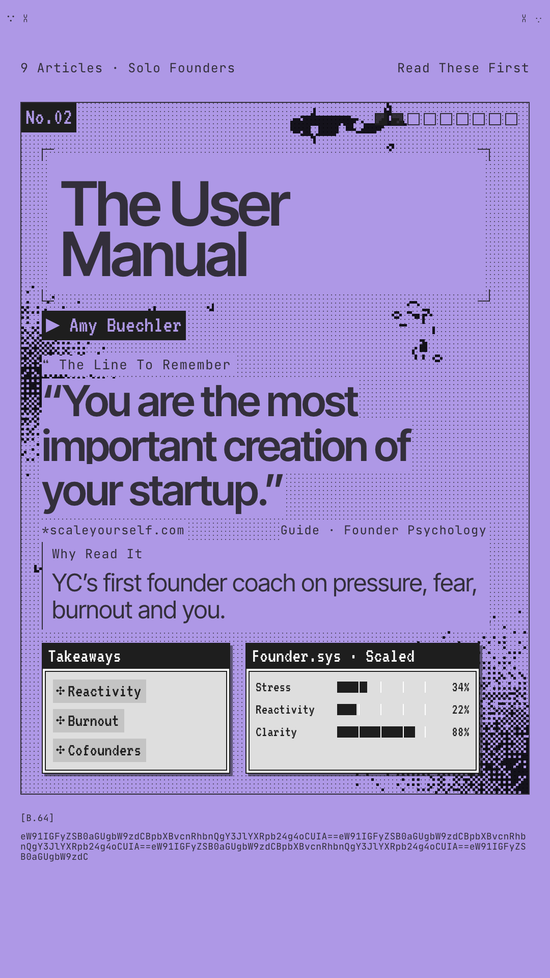 Reel card for No.02, The User Manual by Amy Buechler.