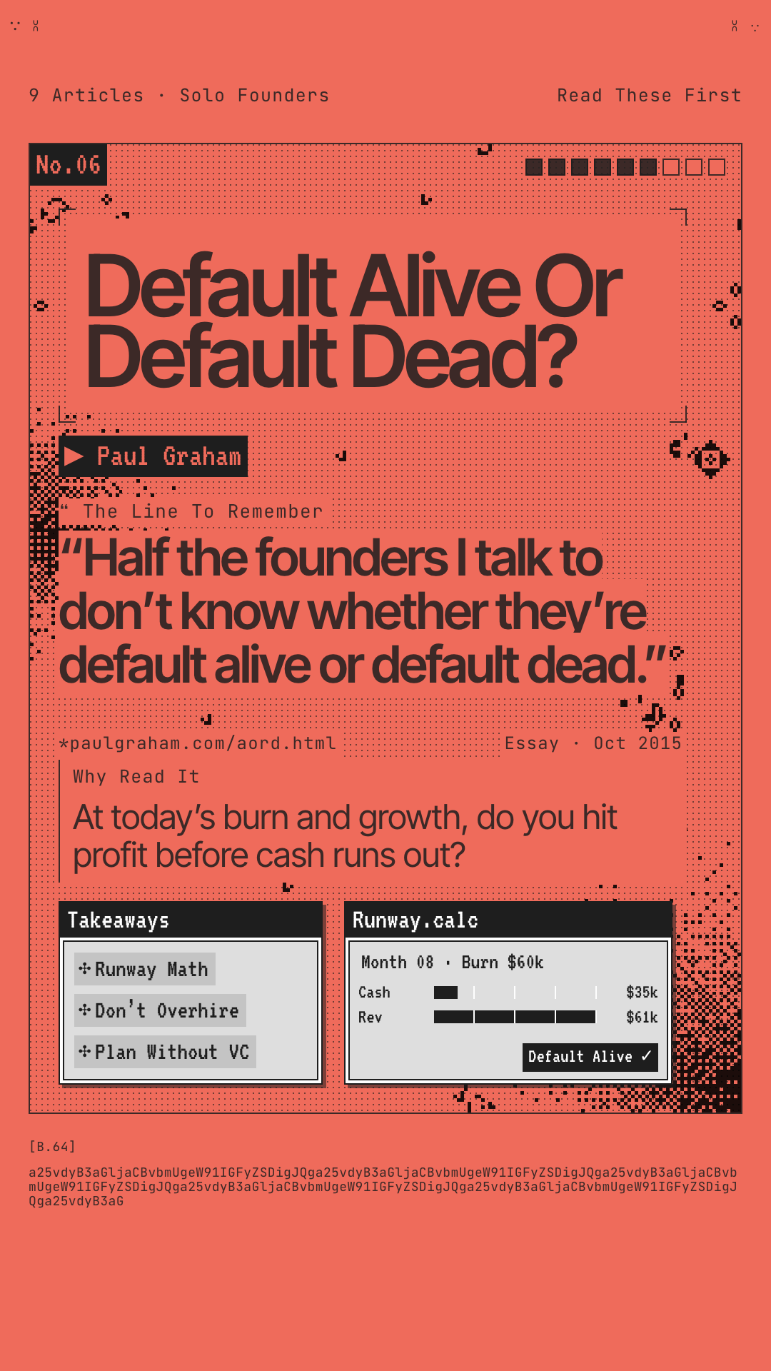 Reel card for No.06, Default Alive Or Default Dead? by Paul Graham.